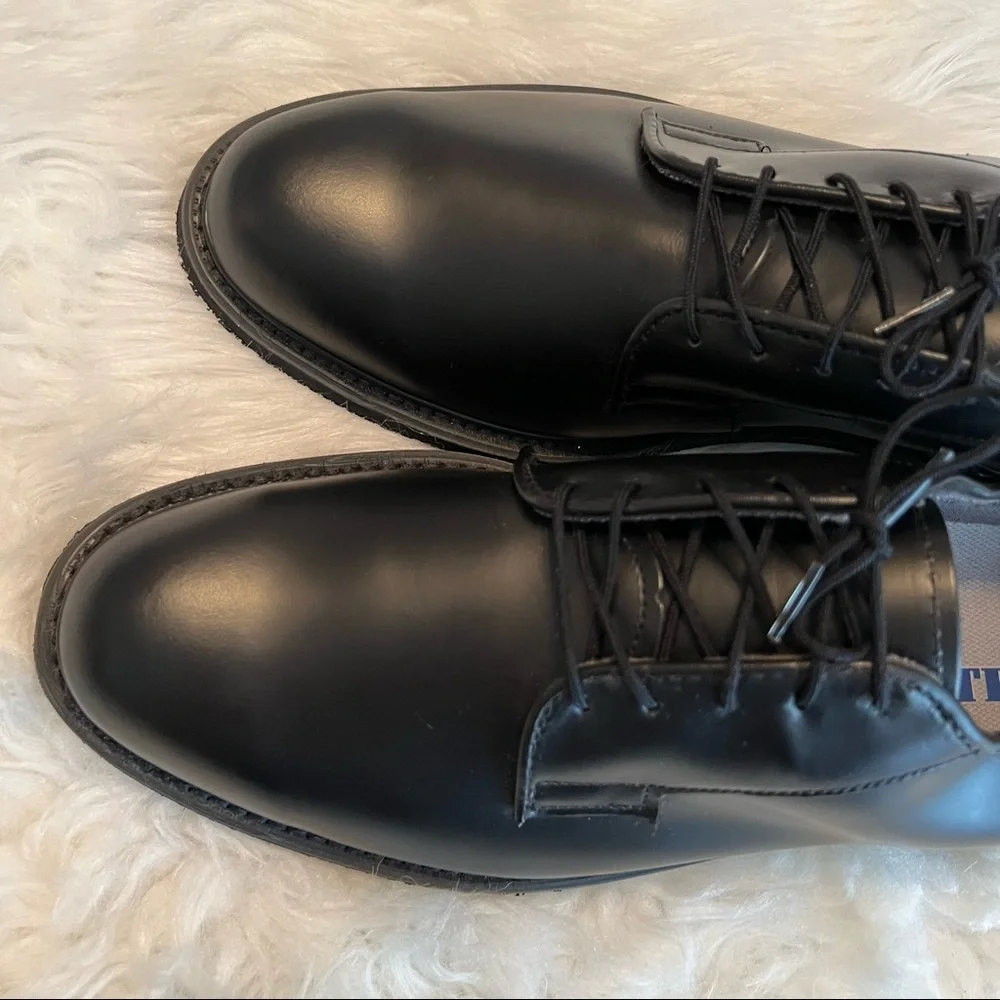 Bates Black Leather Oxford Uniform Shoes Mens Size 12 C Narrow Vibram Soles